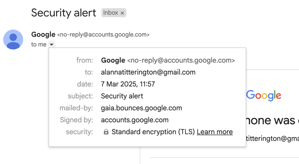 Настоящее оповещение безопасности Google 