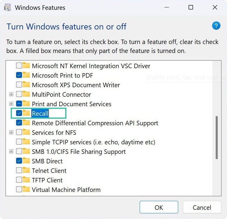 Как полностью удалить Microsoft Copilot+ Recall