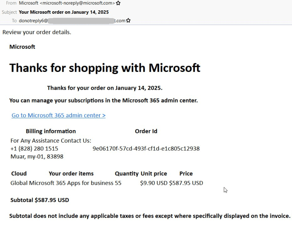 Мошенничество с помощью настоящих уведомлений Microsoft