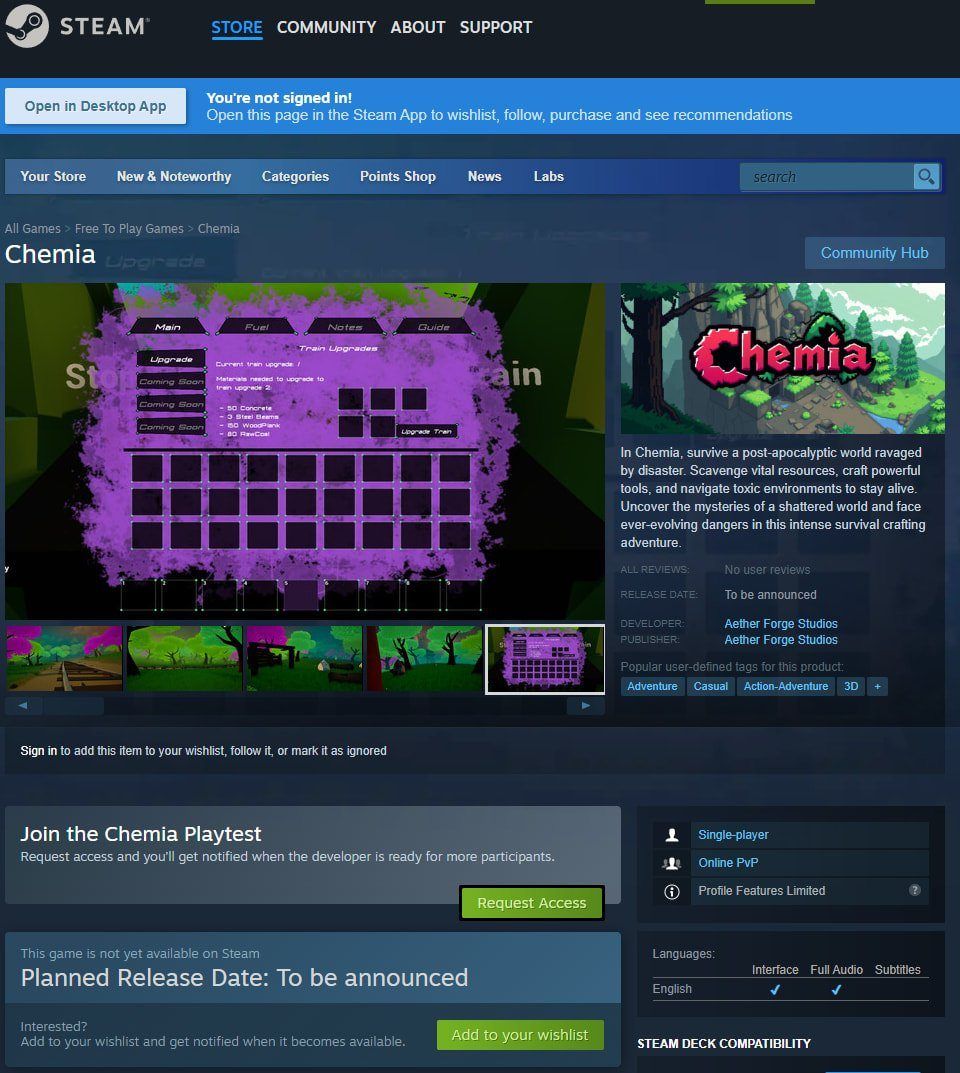 Chemia в Steam