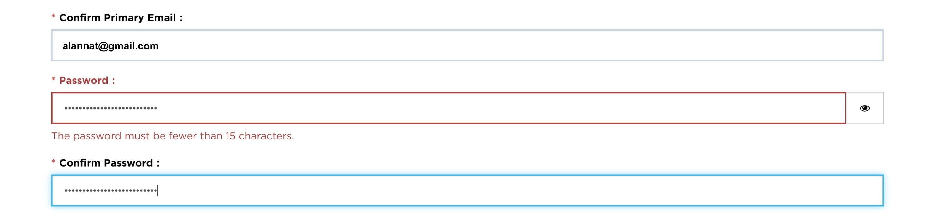 Bad password policy: password too long 