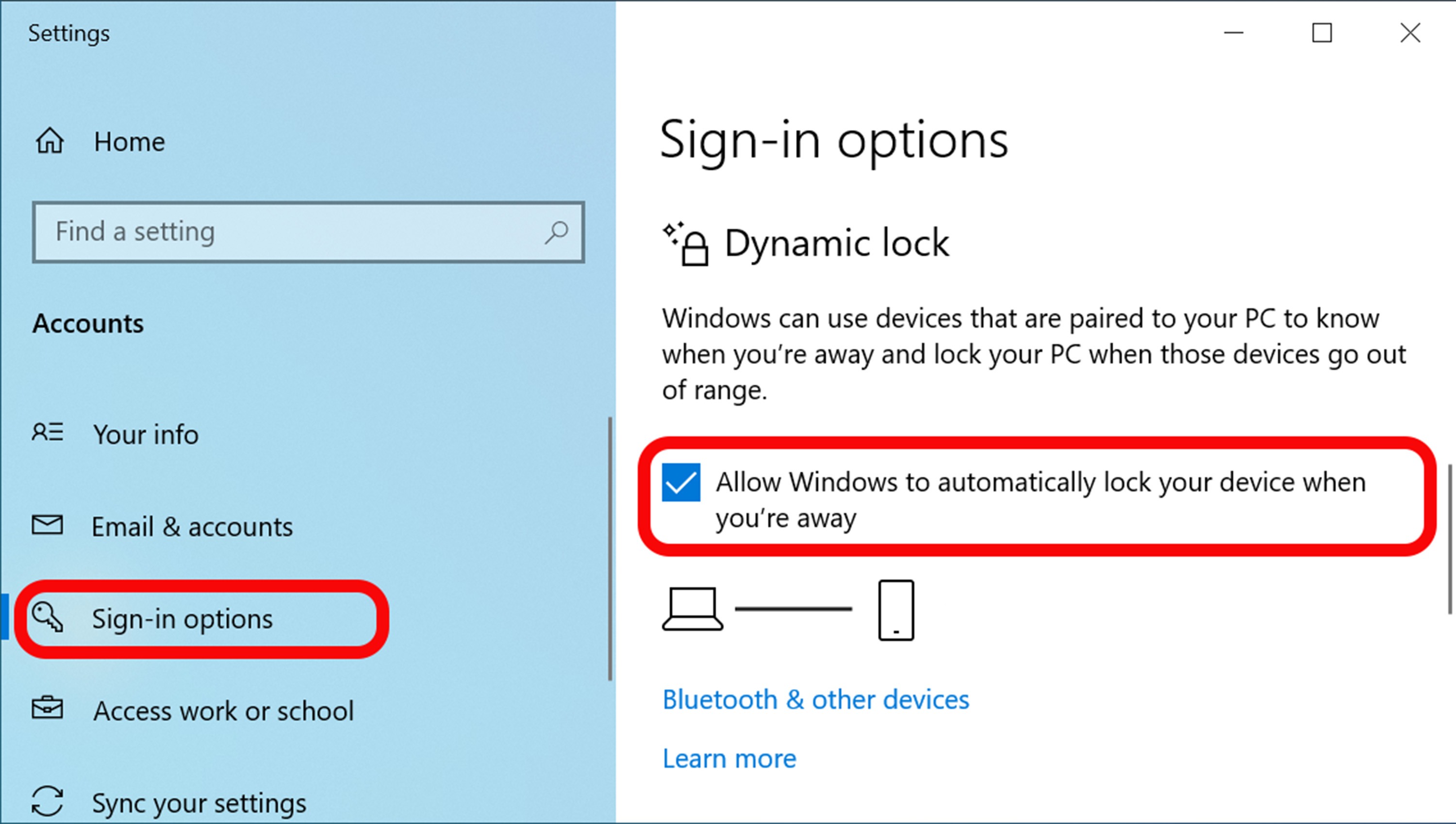 How to set up Dynamic Lock in Windows 10