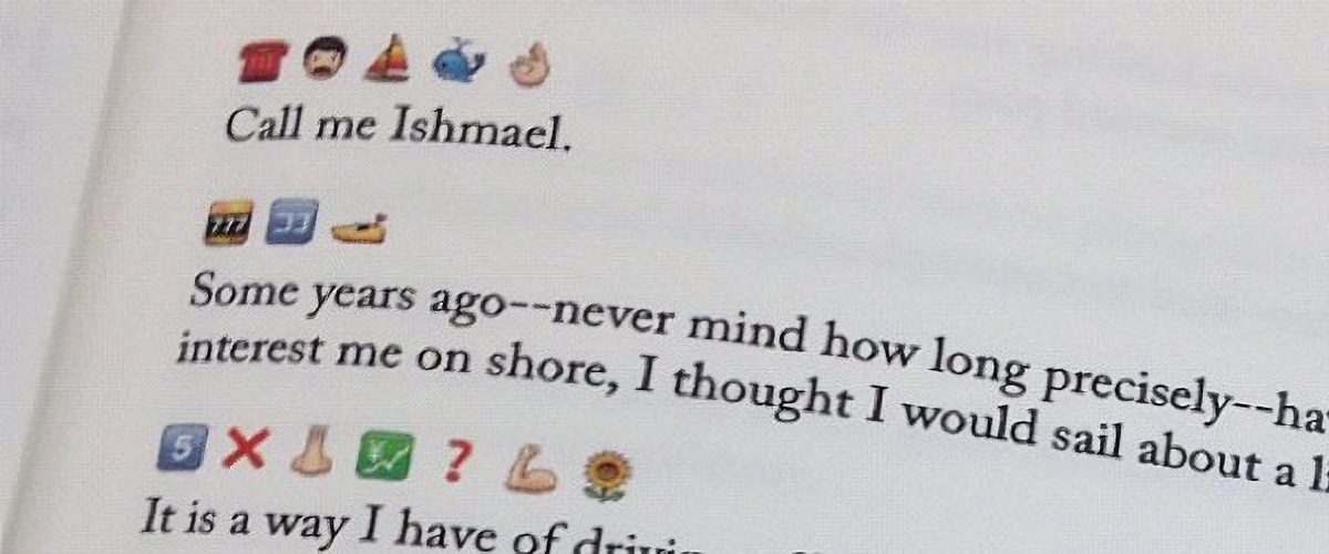 This is what Emoji Dick — the translation of Herman Melville's Moby Dick into emoji — looks like
