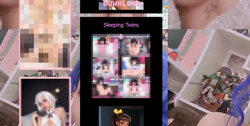 Malicious website featuring a library of trojanized hentai games