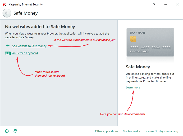 How to set up Safe Money in Kaspersky Security Kaspersky