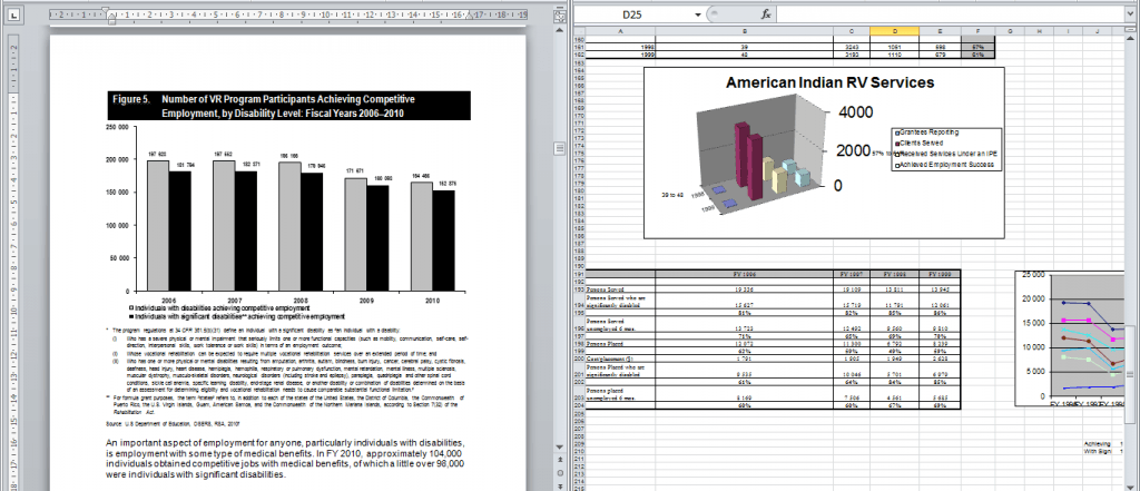 Embedded Excel table in Word document