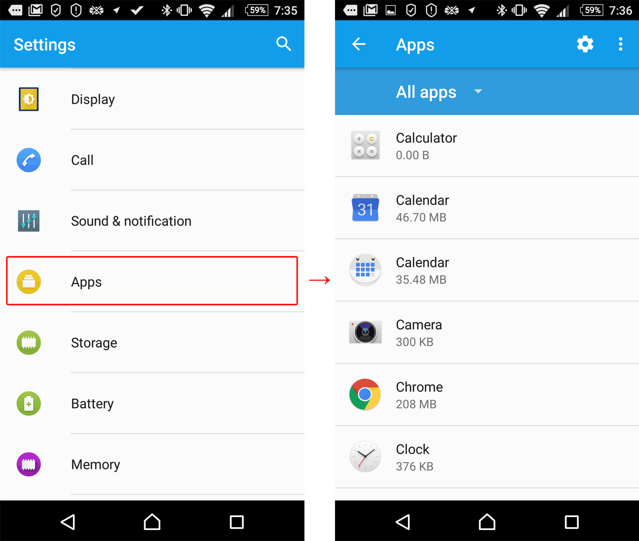 how to check app permissions android