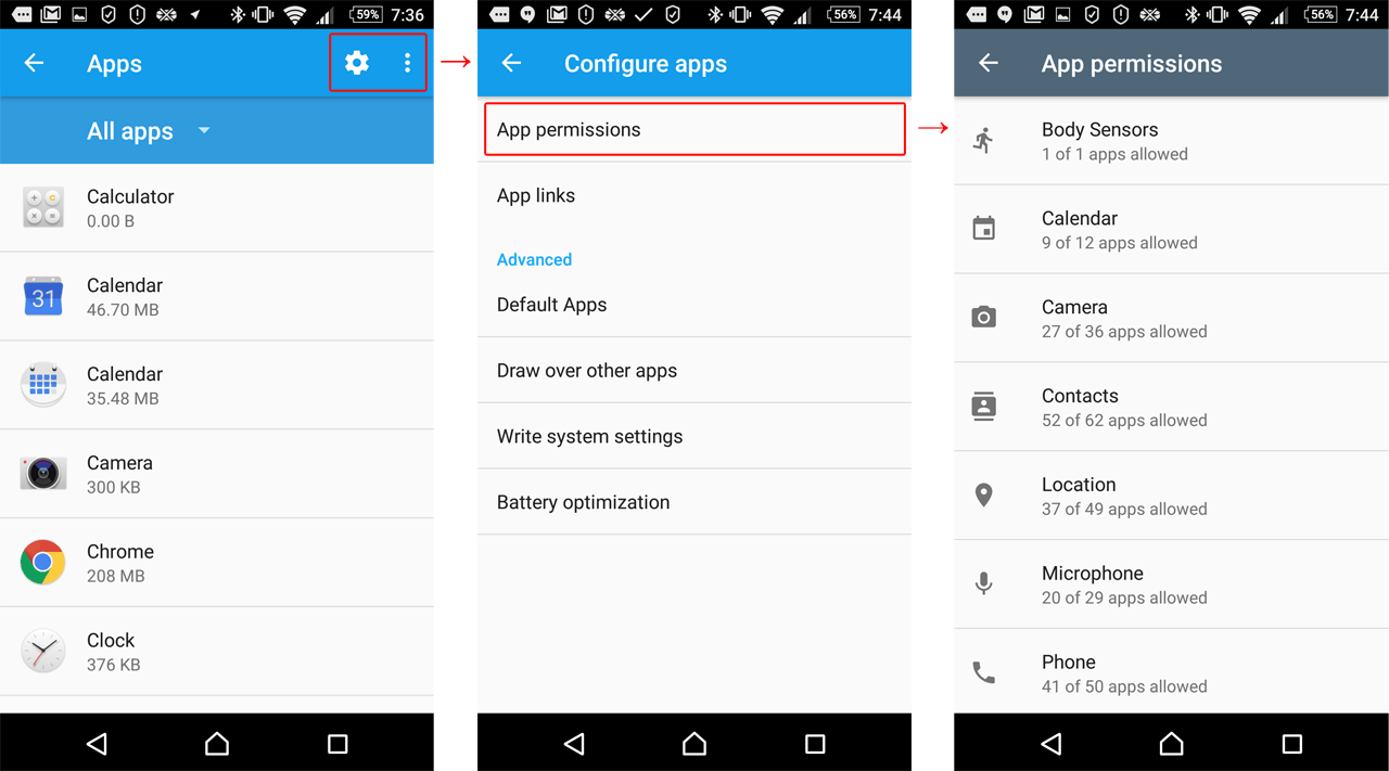 android app wrapper block permissions