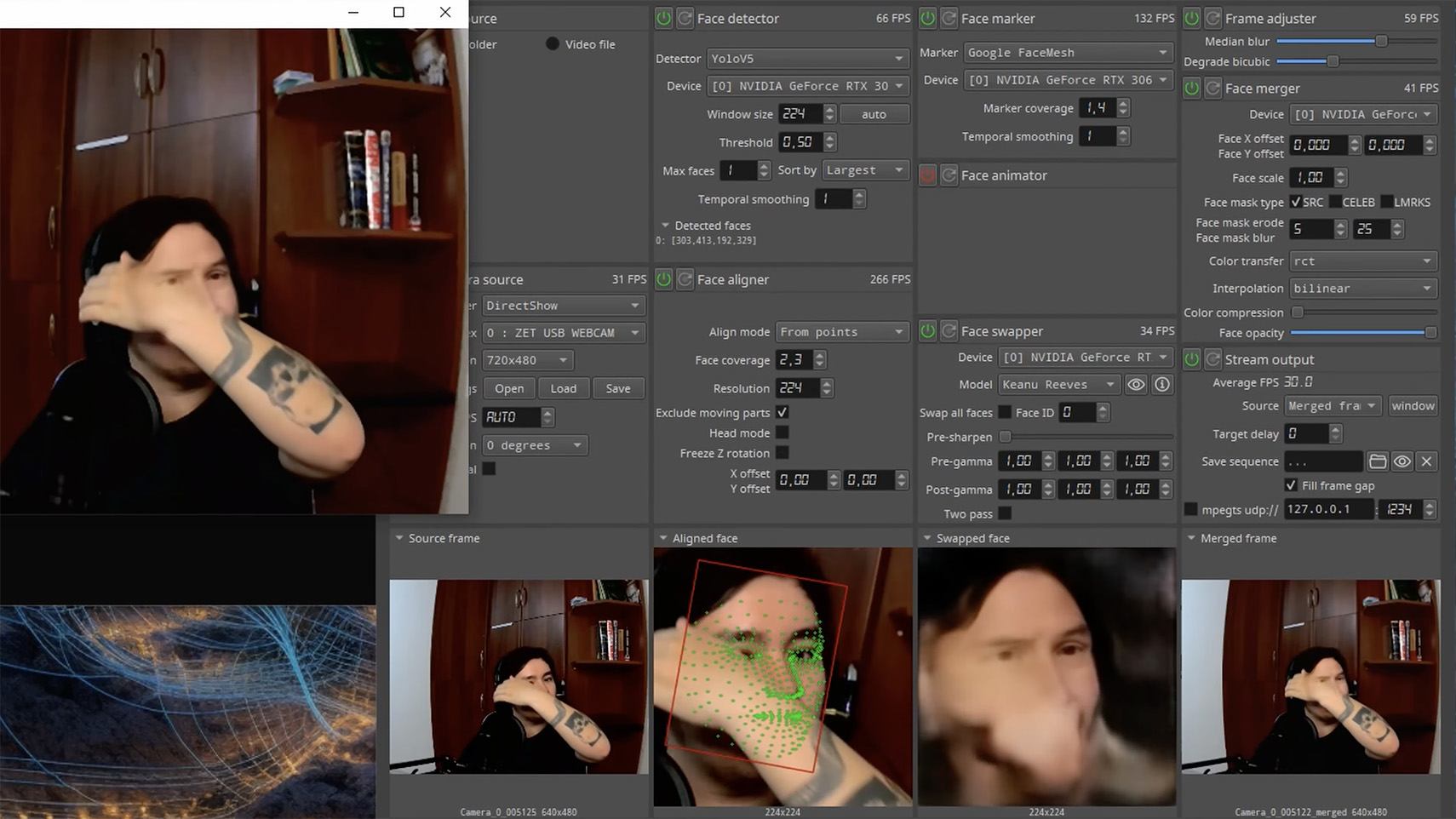 How to spot a deepfake: when a deepfake hand is waved in front of a deepfake face, they merge together