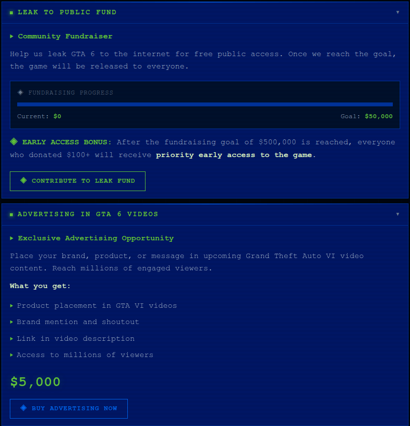 Raising money to release GTA VI Raising money to release GTA VI