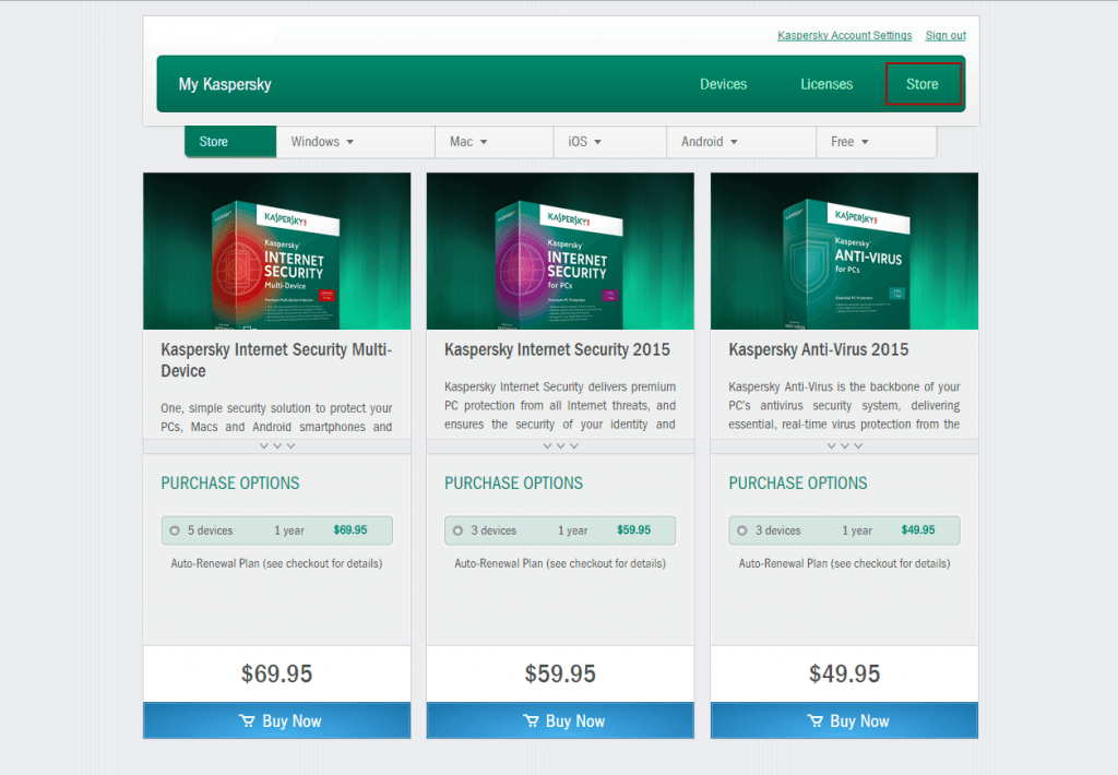 kaspersky product