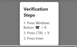ClickFix: instructions for a fake captcha