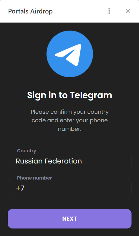 By filling in these fields, you lose access to your Telegram account