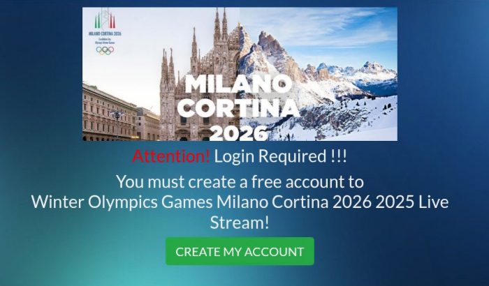 The bogus streaming service warns you right away that you can't watch just like that — you have to register. But hey, it's free!