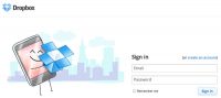 dropbox sign in screen