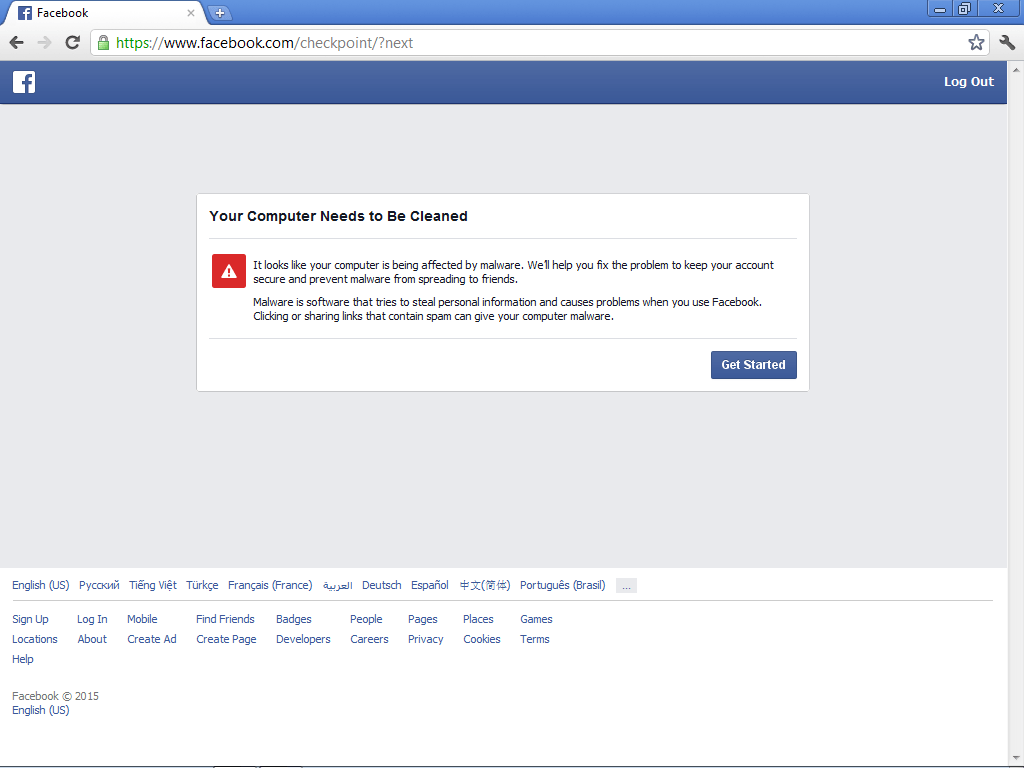 Facebook suspects malware