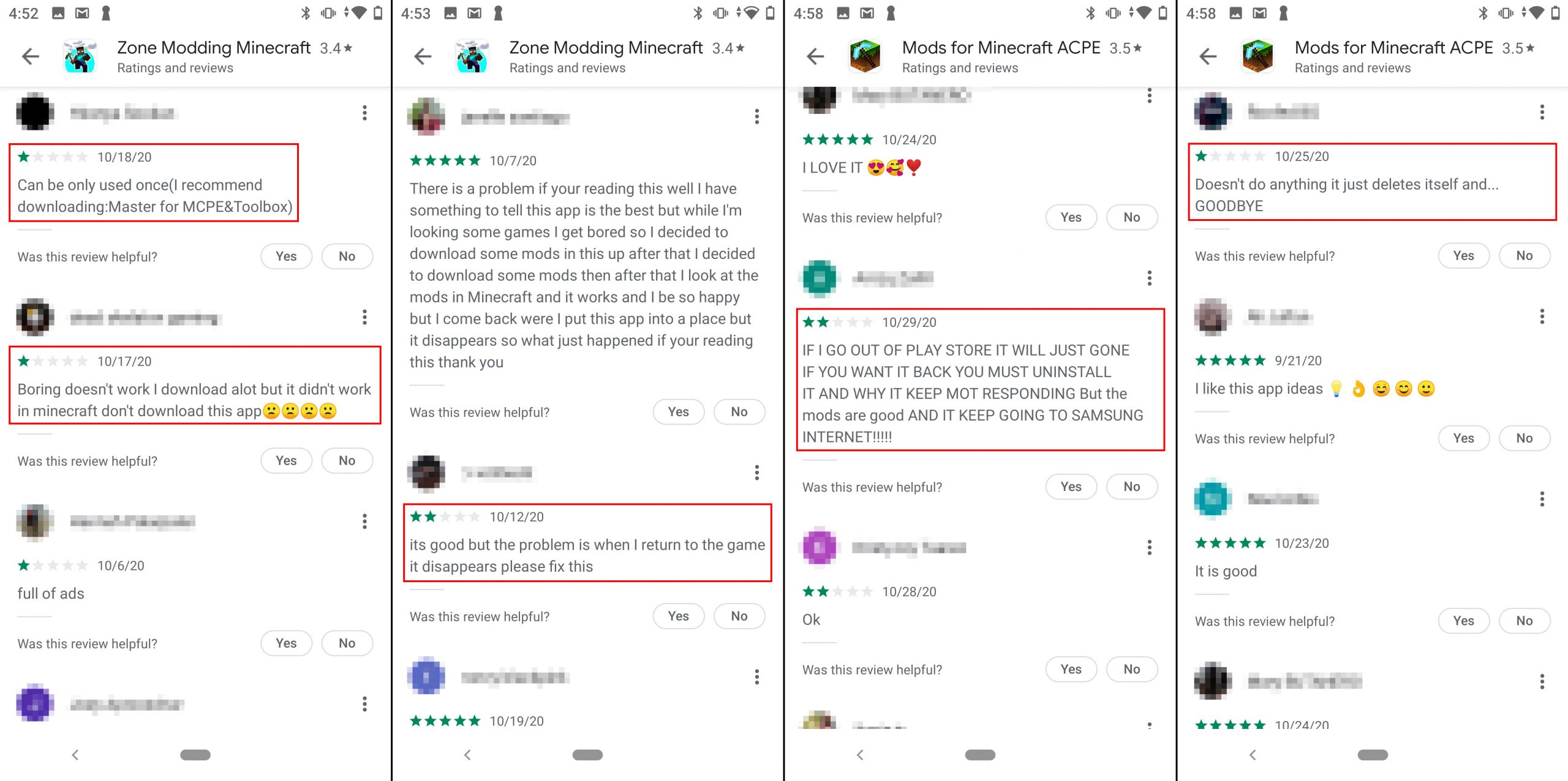 Malware disguised as Minecraft mods on Google Play, continued