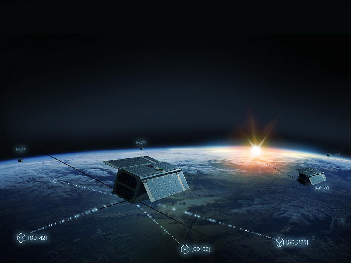 Astrolab nanosatellites orbiting larger satellite