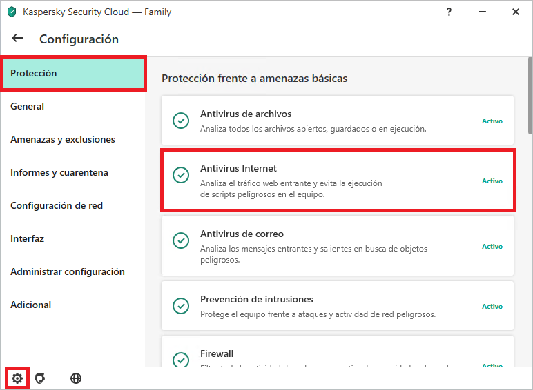 Cómo configurar Kaspersky Internet Security o Kaspersky Security Cloud