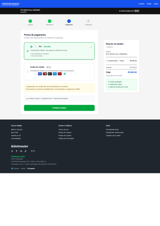 Sitios web fraudulentos que venden entradas falsas de BTS en Brasil