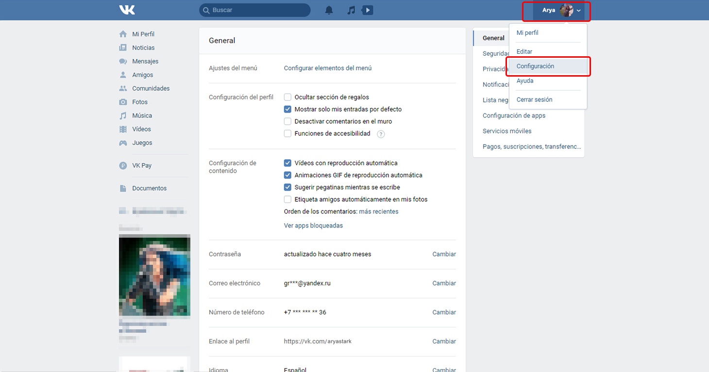 Configura la privacidad de tu cuenta en VK.com