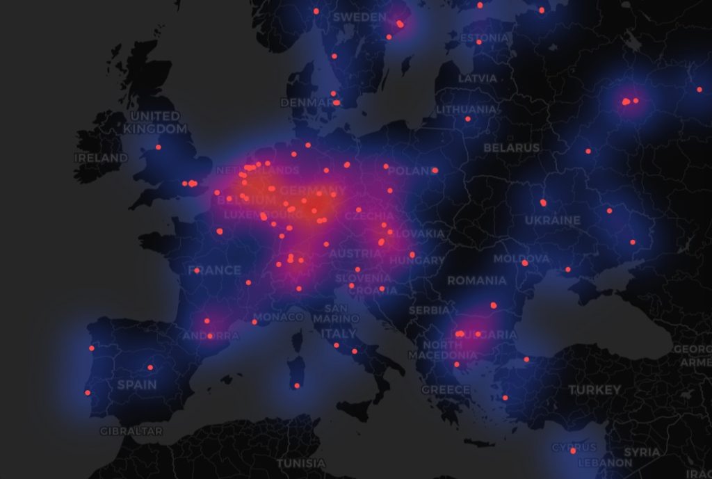 Alemania y Países Bajos son los líderes en número de nodos de salida de Tor, no solo en Europa, sino en todo el mundo.