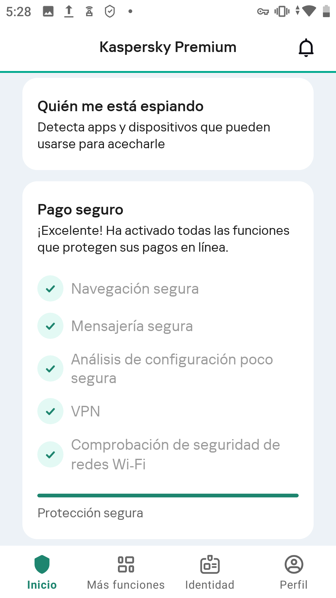 Pago seguro en Kaspersky para Android