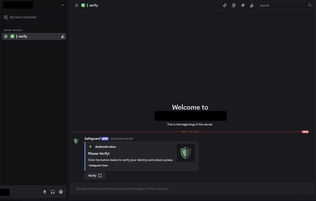 Servidor de Discord malicioso
