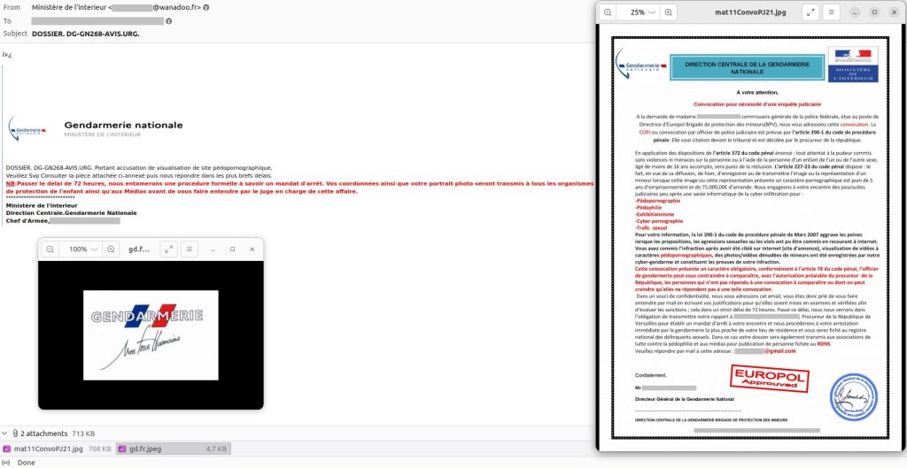 Chantaje de correos de spam dirigido a usuarios en Francia 