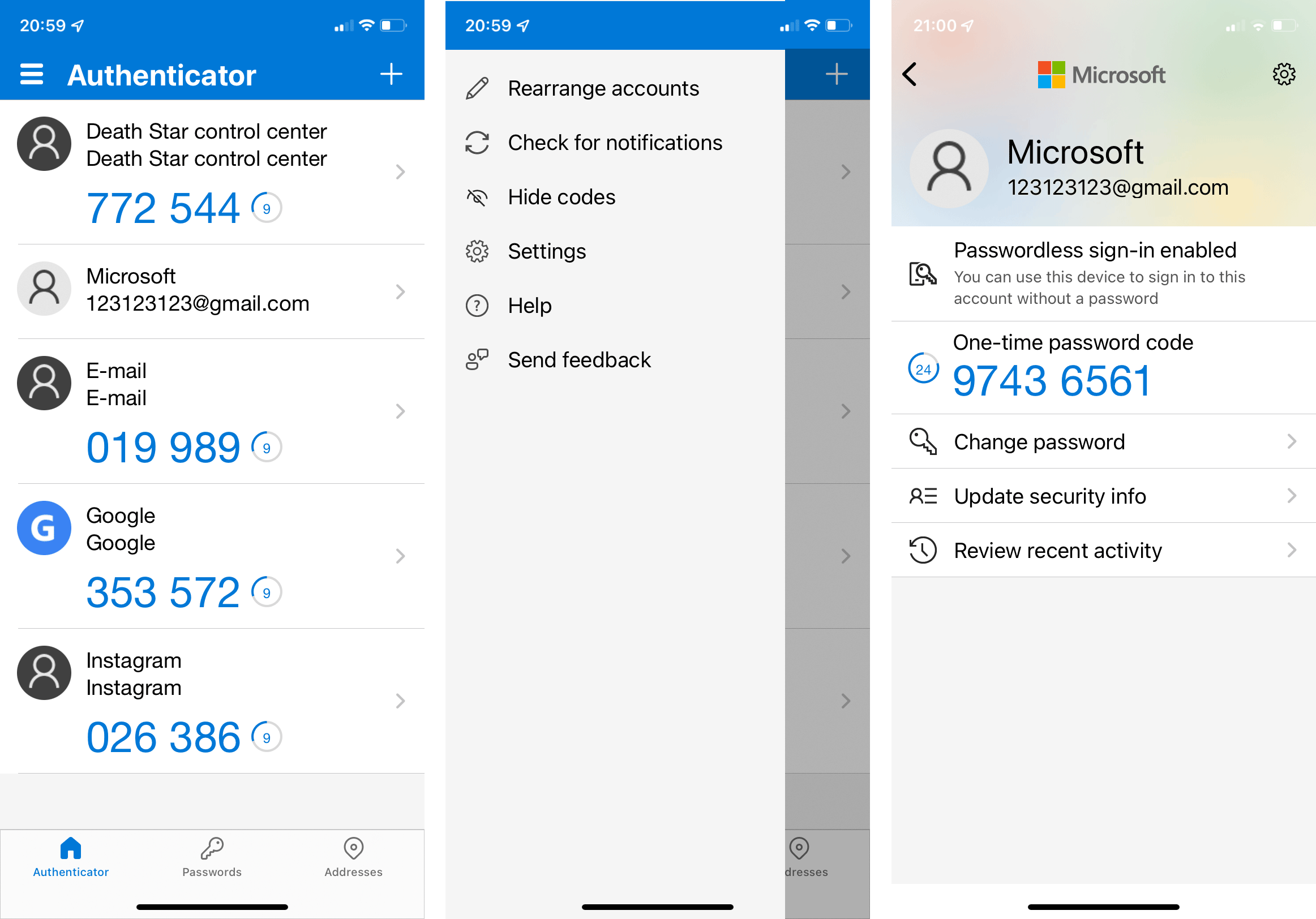 microsoft authenticator app with your account