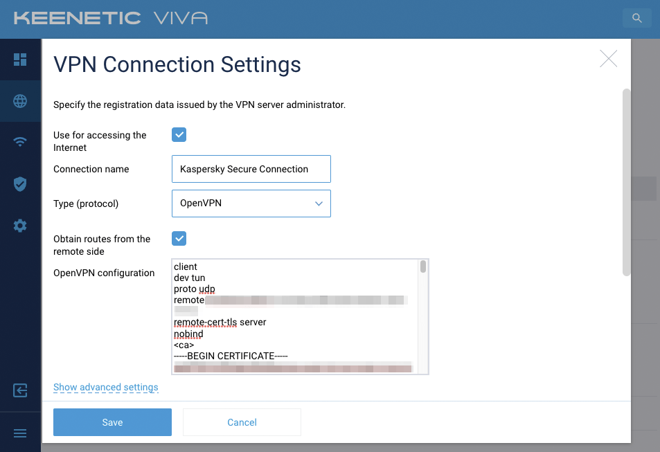 Configurazione di una connessione VPN tramite OpenVPN nei router Keenetic.