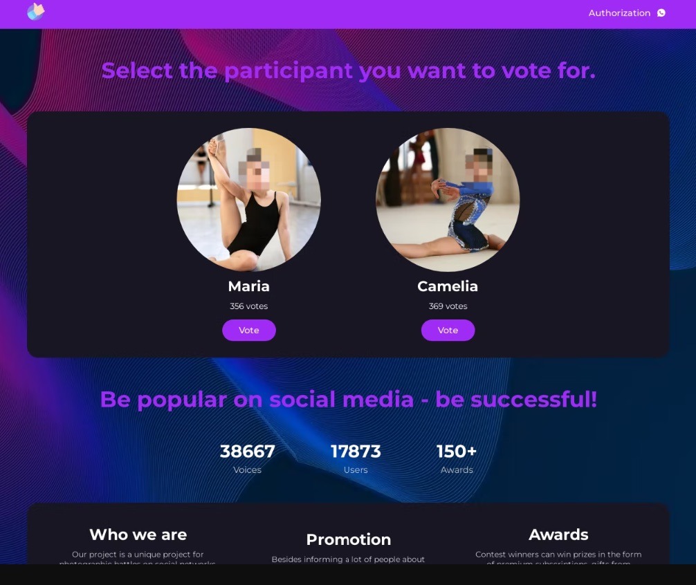 Per prima cosa si viene attirati in una pagina di votazione falsa