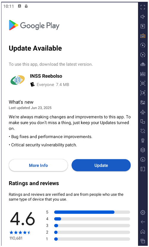 Dopo l'installazione, il trojan simula un aggiornamento di un'app esca tramite Google Play richiedendo l'autorizzazione per installare le applicazioni e durante il download di moduli dannosi aggiuntivi