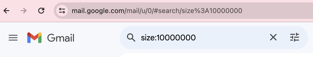 Как найти в Gmail все письма большого объема