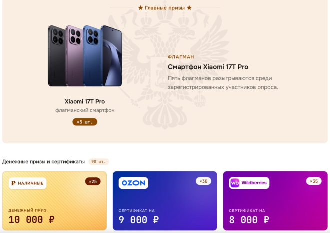 Фишинговый сайт заманивает избирателей несуществующими на самом деле призами