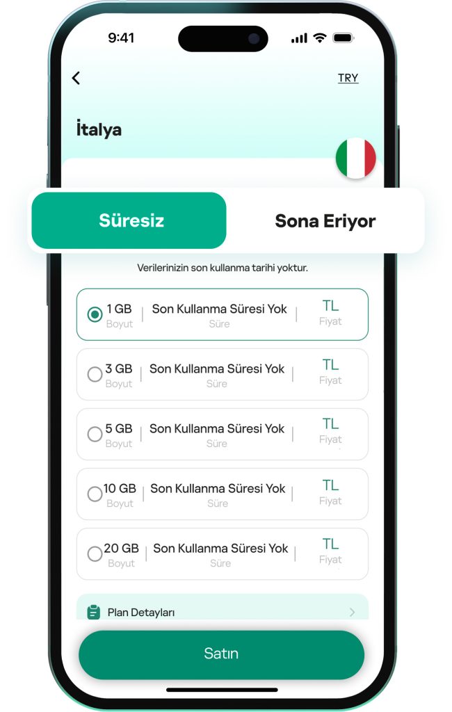Süreli planlarda, tüm verileri belirli bir süre içinde kullanmanız gerekir; Süresiz planlarda ise verileriniz bir sonraki seyahatinizi sabırla bekler.