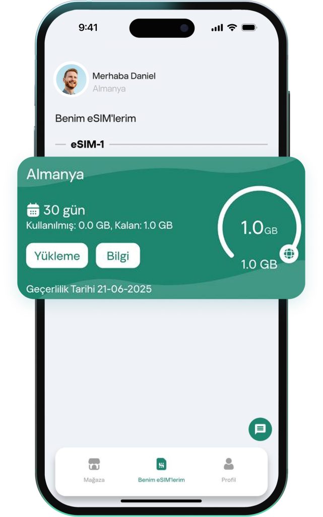 Mobil veri kullanımınızı gerçek zamanlı olarak takip edebilir ve eSIM'inize anında yükleme yapabilirsiniz.