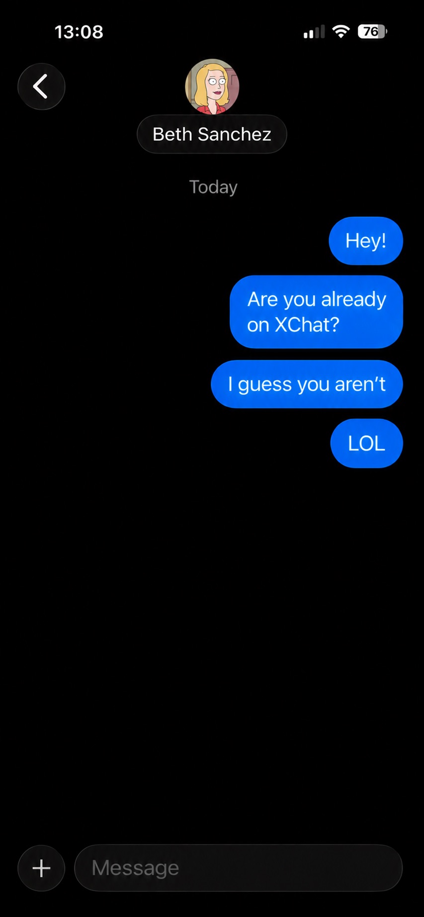 XChat, kullanıcıların uygulamayı yüklememiş kişilere mesaj göndermesine olanak tanır
