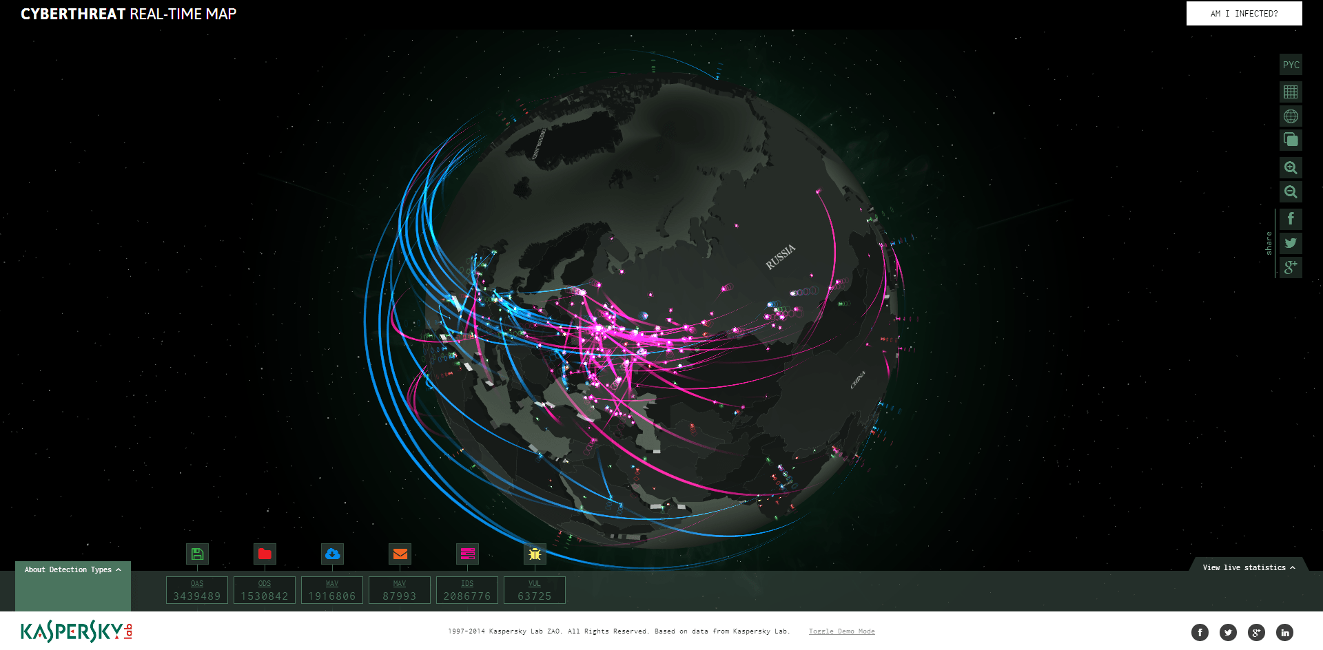 Cyberthreats Map Watch Global Threats In Real Time Kaspersky Official Blog