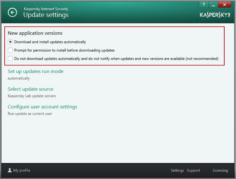 kaspersky updates not working