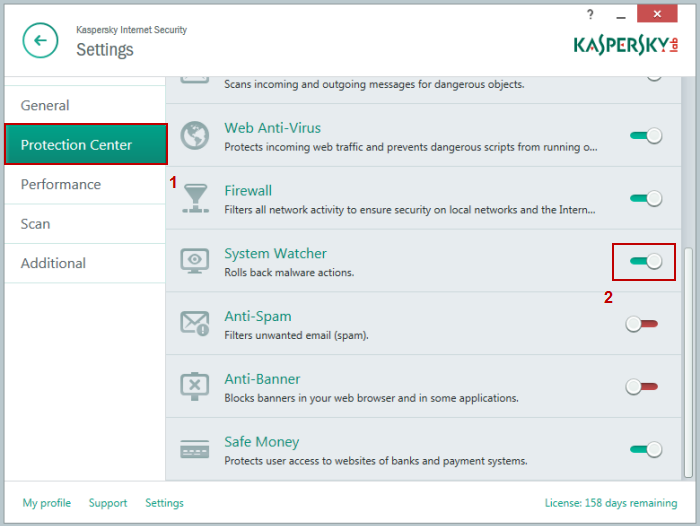 block internet access kaspersky