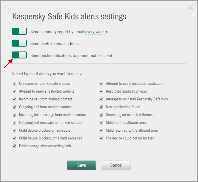 kaspersky safe kids phone settings