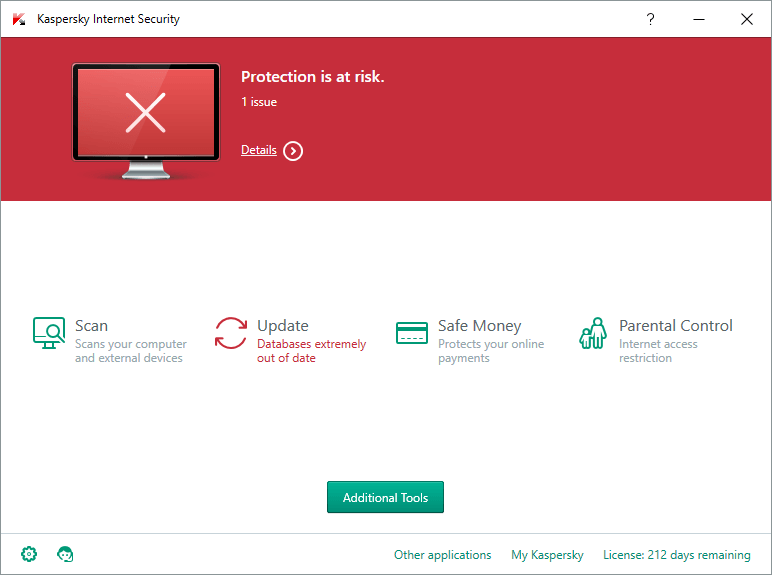 kaspersky will not update