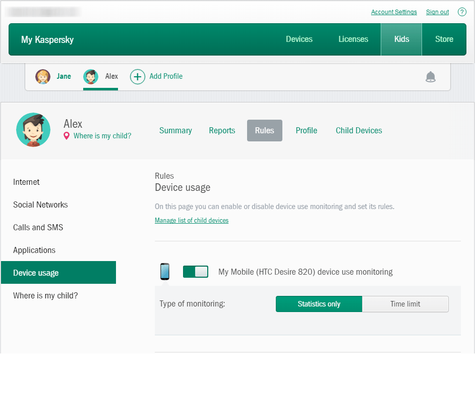 Kaspersky safe kids настройка времени