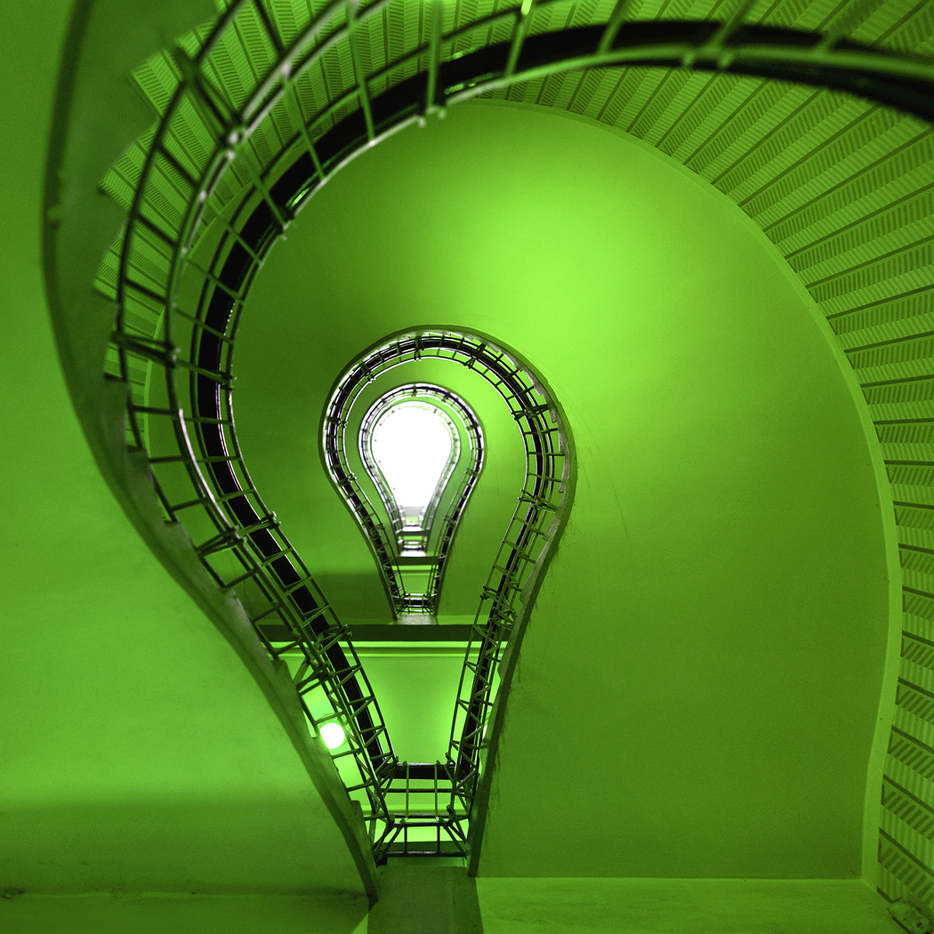 Going green in IT bulb stairs