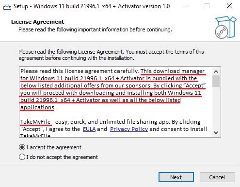 Opening the executable starts the installer, which looks like an ordinary Windows installation wizard