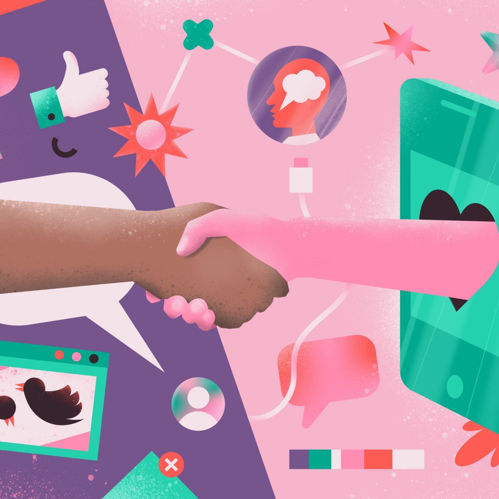 social media hybrid work