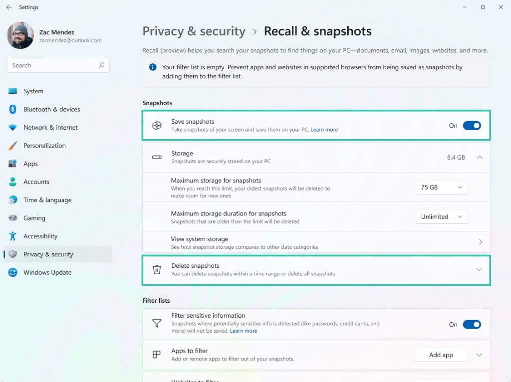 How to disable Microsoft Copilot+ Recall