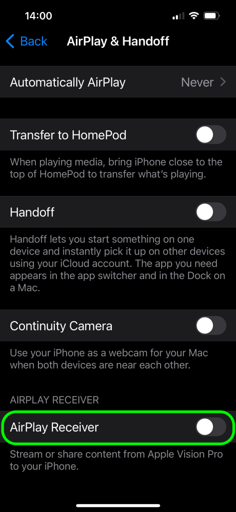 AirPlay settings in iOS to protect against AirBorne attacks