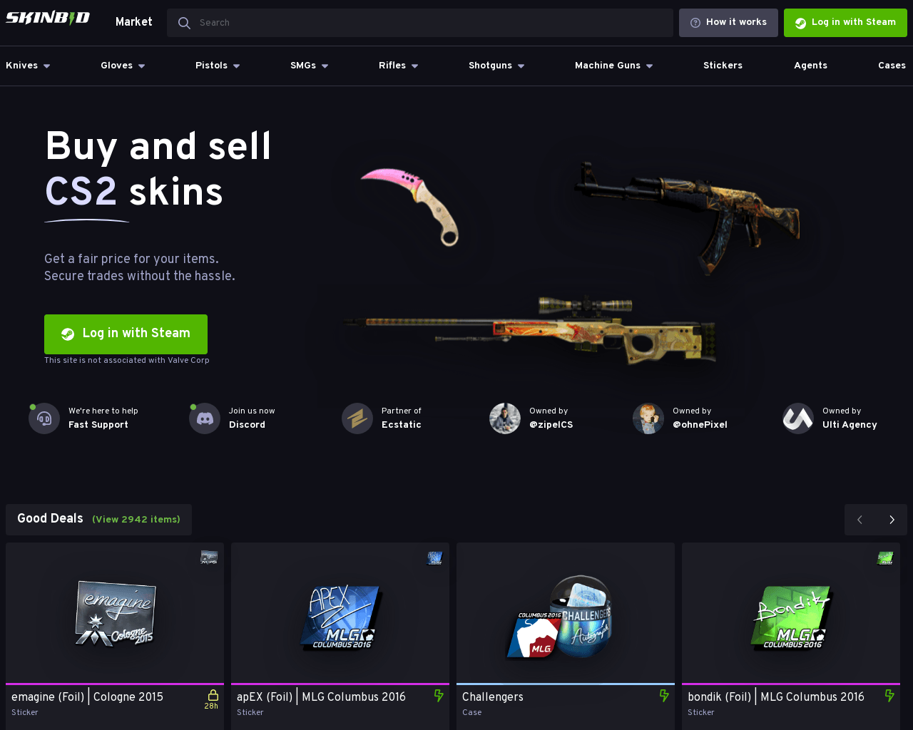 The phishing site promoting skins for Counter Strike 2 fans that appealed by presenting an opportunity to buy a new skin, where a user enters credentials and lose them to third-parties